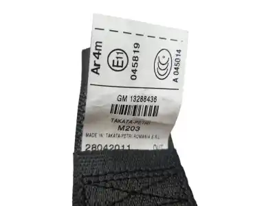 Peça sobressalente para automóvel em segunda mão cinto de segurança traseiro direito por opel insignia a sedán (g09) 2.0 cdti (69) referências oem iam 13288436
