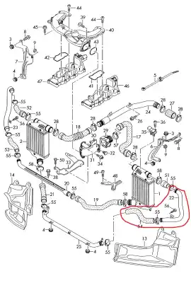 Автозапчастина б/у шланги інтеркулера для audi a6 avant (4f2) 3.0 tdi quattro посилання на oem iam 4f0145709m  