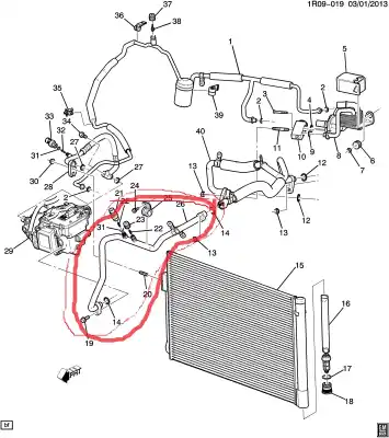 Peça sobressalente para automóvel em segunda mão tubos de ar condicionado por opel ampera excellence referências oem iam 22863544