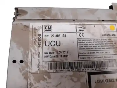 Peça sobressalente para automóvel em segunda mão sistema de áudio / rádio cd por opel insignia a sedán (g09) 2.0 cdti (69) referências oem iam 22805138