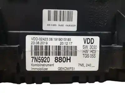 Pièce détachée automobile d'occasion COMPTEUR DE VITESSE TABLEAU DE BORD pour SEAT ALHAMBRA (710, 711)  Références OEM IAM 7N5920880H  