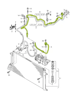 Recambio de automóvil de segunda mano de tubos aire acondicionado para seat toledo (kg3) reference referencias oem iam 6r1820743j  