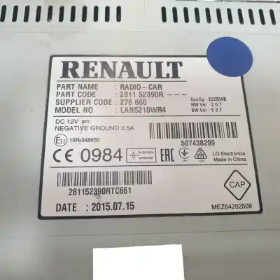 Peça sobressalente para automóvel em segunda mão sistema de áudio / rádio cd por renault clio iv business referências oem iam 281152390r  