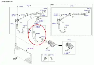 Peça sobressalente para automóvel em segunda mão tubos de ar condicionado por kia optima (jf) 1.7 crdi referências oem iam 97762d4430