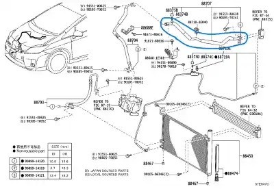 Автозапчастина б/у труби кондиціонації для TOYOTA PRIUS (NHW30) Plug-in Hybrid Advance Посилання на OEM IAM 8870747041  