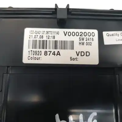 Pezzo di ricambio per auto di seconda mano pannello degli strumenti per volkswagen touran (1t2) highline riferimenti oem iam 1t0920874a  