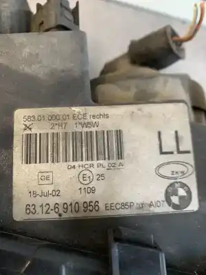 Second-hand car spare part right headlight for bmw serie 3 compacto (e46) 2.0 318ti oem iam references 63126910956  