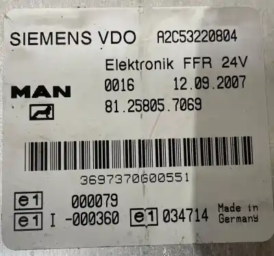 Second-hand car spare part ecu engine control for man tgx 18.480 fhls fhls/m - 1009237 oem iam references 81258057069  