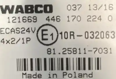 Second-hand car spare part ecu engine control for man tgx fls fls/m flrs oem iam references 81258117031 4461702240  