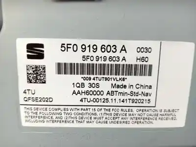 Peça sobressalente para automóvel em segunda mão módulo / sistema de navegação gps por seat leon (5f1) ckf referências oem iam 5f0919603a  