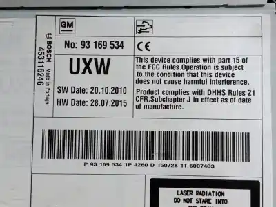 Peça sobressalente para automóvel em segunda mão módulo / sistema de navegação gps por opel astra j lim. selective referências oem iam 453116246  