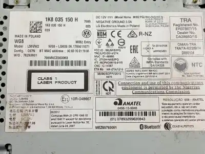 Peça sobressalente para automóvel em segunda mão display gps / multimídia por volkswagen caddy profesional (sa) (03.2015) dfs referências oem iam 1k8035150h  
