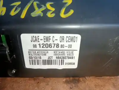 Peça sobressalente para automóvel em segunda mão display gps / multimídia por citroen c-elysée bhy(bh02) referências oem iam 981206788000