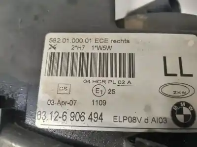 Second-hand car spare part right headlight for bmw 3 (e46) 320 d oem iam references 6906494  