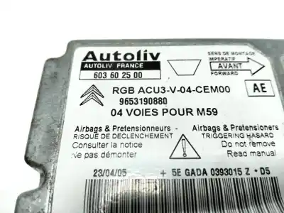 Автозапчасти б/у блок управления подушками безопасности за PEUGEOT PARTNER (S2) Combi Pro ссылки OEM IAM 9653190880  