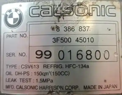 Second-hand car spare part air conditioning compressor for bmw 3 (e46) 320 d oem iam references 3f50045010  