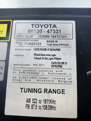 Автозапчасти б/у аудиосистема / радио cd за toyota prius (_w3_) 1.8 hybrid (zvw3_) ссылки oem iam 8612047331  