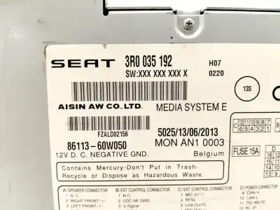 Peça sobressalente para automóvel em segunda mão sistema de áudio / rádio cd por seat exeo (3r2) 1.8 tsi referências oem iam 3r0035192  