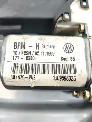 Second-hand car spare part passenger side right window regulator for seat toledo ii (1m2) 1.9 tdi oem iam references 1j0959802g  