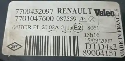 Автозапчасти б/у ПРАВАЯ ФАРА за RENAULT SCENIC (JA..) 1.9 DCI Authentique 102 CV / 75 KW ссылки OEM IAM 7700432097  