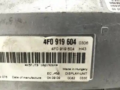 Pezzo di ricambio per auto di seconda mano DISPLAY MULTIFUNZIONE per AUDI A4 AVANT (8K5) Básico Riferimenti OEM IAM 4F0919604  
