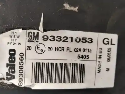 Peça sobressalente para automóvel em segunda mão farol / farolim direito por opel meriva blue line referências oem iam 93321053  