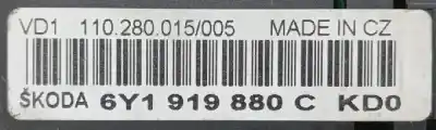 Автозапчастина б/у ПАНЕЛЬ ІНСТРУМЕНТІВ для SKODA FABIA  Посилання на OEM IAM 6Y1919880C  