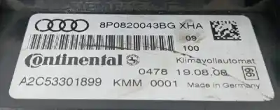 Peça sobressalente para automóvel em segunda mão COMANDO DE SOFAGEM (CHAUFFAGE / AR CONDICIONADO) por AUDI A3 (8P1)  Referências OEM IAM 8P0820043BG  