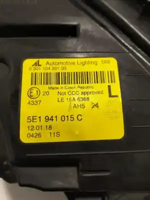 Second-hand car spare part left headlight for skoda octavia combi (5e5) style oem iam references 5e1941015c