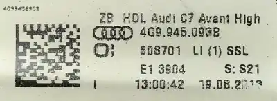 Peça sobressalente para automóvel em segunda mão farolim interior traseiro esquerdo por audi a6 avant (4gd) 3.0 tdi clean diesel quattro referências oem iam 4g9945093b