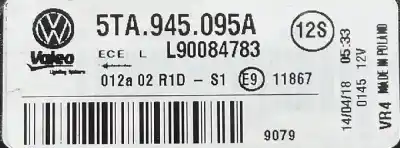 Peça sobressalente para automóvel em segunda mão farolim traseiro esquerdo por volkswagen touran 5t1 advance bmt referências oem iam 5ta945095a