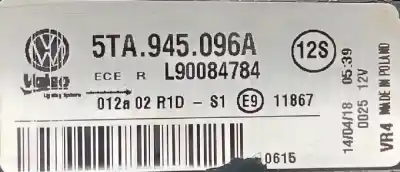 Peça sobressalente para automóvel em segunda mão farolim traseiro direito por volkswagen touran 5t1 advance bmt referências oem iam 5ta945096a