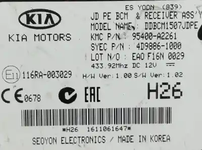 Second-hand car spare part electronic module for kia ceed drive 136 cv / 100 kw oem iam references 95400a2261