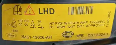 Second-hand car spare part left headlight for ford focus cmax cap ambiente d oem iam references 3m5113006ah  