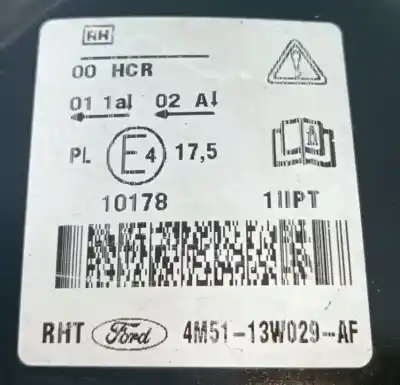 Second-hand car spare part right headlight for ford focus berlina (cap) ambiente (d) oem iam references 4m5113w029af  