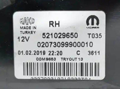 Second-hand car spare part right tailgate light for fiat tipo ii berlina lounge plus oem iam references 521029650  