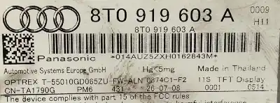 Second-hand car spare part multifunction display for audi a5 cabriolet (8f7) 2.0 16v tfsi oem iam references 8t0919603a  