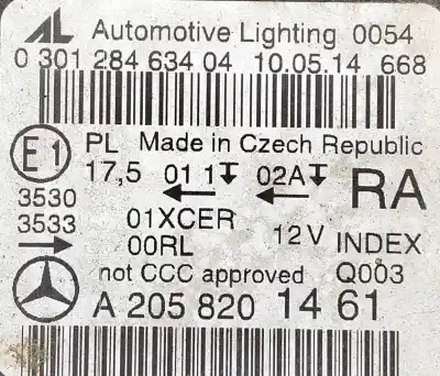 Gebrauchtes Autoersatzteil RECHTER SCHEINWERFER zum MERCEDES-BENZ CLASE C W205 LIM C 220 CDI BlueTEC 205.004 OEM-IAM-Referenzen A2058201461  