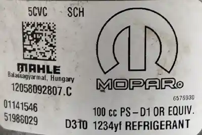 Gebrauchtes Autoersatzteil klimakompressor zum fiat tipo ii berlina lounge plus oem-iam-referenzen 01141546