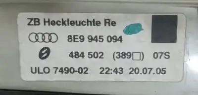 Pezzo di ricambio per auto di seconda mano  per AUDI A4 B6 (8E2)  Riferimenti OEM IAM 8E9945094  