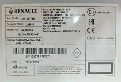 Peça sobressalente para automóvel em segunda mão sistema de áudio / rádio cd por dacia logan mcv ambiance referências oem iam 281150776r