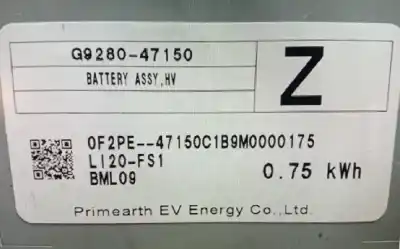 Peça sobressalente para automóvel em segunda mão bateria por toyota corolla (e21) 2zr-x2zrw22u referências oem iam g928047150  