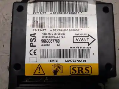 Second-hand car spare part airbag control unit for citroen c2 vtr oem iam references 9663357780  