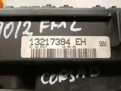 Second-hand car spare part fuse box unit for opel corsa d cmon oem iam references 93189297  13217394 eh