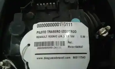 Автозапчасти б/у левый задний фонарь за renault scenic (ja..) 1.6 16v dynamique (ja0b/11) ссылки oem iam   