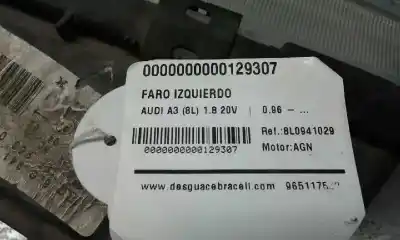 Автозапчастина б/у ліва фара для audi a3 (8l) 1.8 ambiente посилання на oem iam 8l0941029  