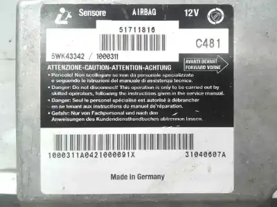 Peça sobressalente para automóvel em segunda mão centralina de airbag por fiat stilo (192) 1.9 multijet 140 m.schumacher referências oem iam  c481 51711816