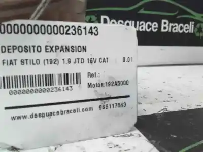 Peça sobressalente para automóvel em segunda mão depósito de expansão por fiat stilo (192) 1.9 multijet 140 m.schumacher referências oem iam   