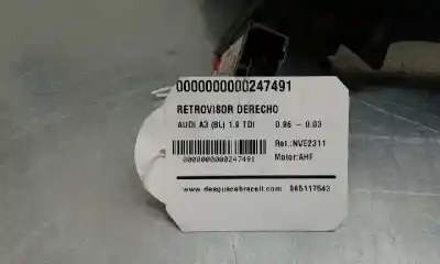 Second-hand car spare part right rearview mirror for audi a3 (8l) 1.9 tdi oem iam references   