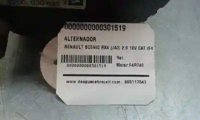Автозапчастина б/у генератор для renault scenic rx4 (ja0) 2.0 16v cat (f4r) посилання на oem iam  8200030635 95a